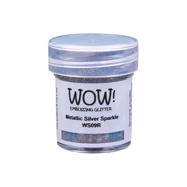 WOW! Embossing Powder Glitter Metallic Silver Sparkle 15ml WS09R 