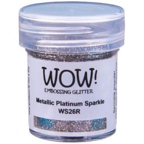WOW! Embossing Powder Glitter  Metallic Platinum Sparkle 15ml WS26R