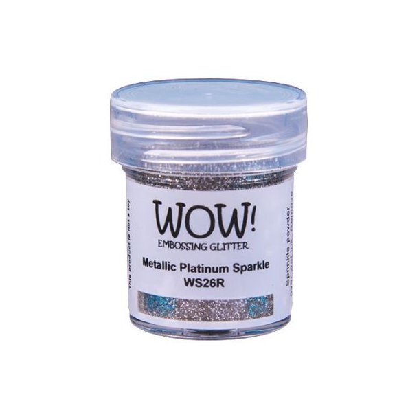 WOW! Embossing Powder Glitter  Metallic Platinum Sparkle 15ml WS26R